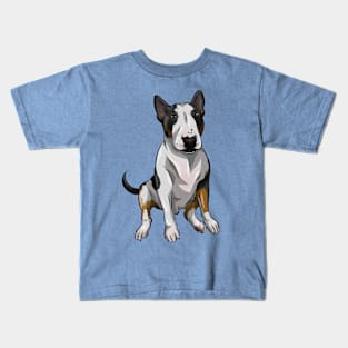 Cute English Bull Terrier Dog | Tricolour | Tricolor Kids T-Shirt